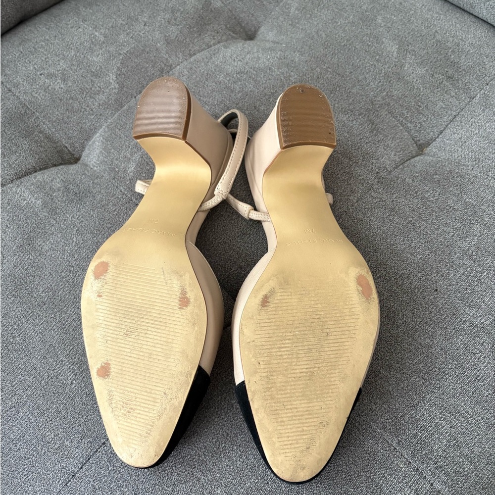 Marc Fisher Black and Cream Slingback Heels - Picture 4 of 4